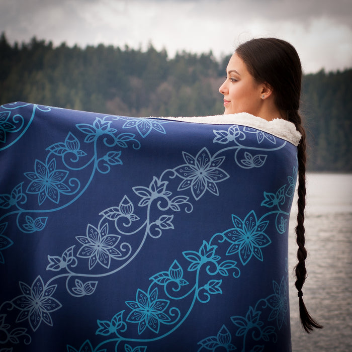 Fleece Sherpa Blanket: Water