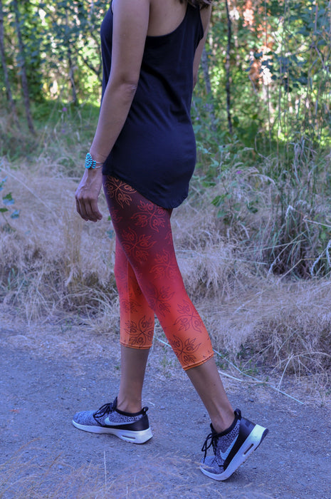 Native & Metis Capri Leggings: Fire Collection - Soul Curiosity