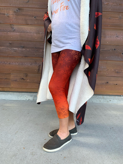 Native & Metis Capri Leggings: Fire Collection - Soul Curiosity