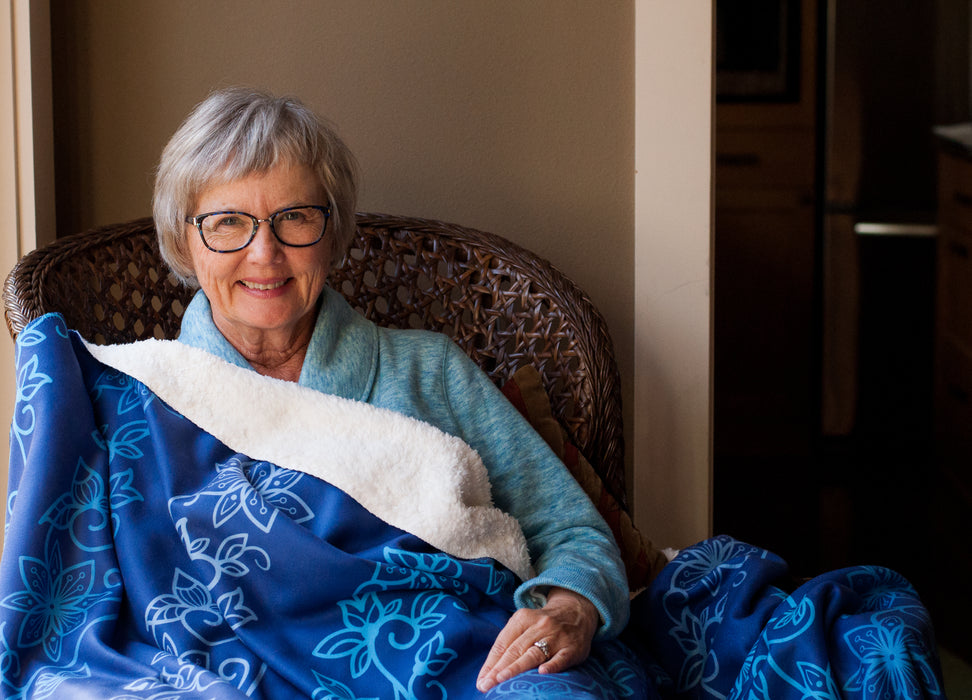 Fleece Sherpa Blanket: Water